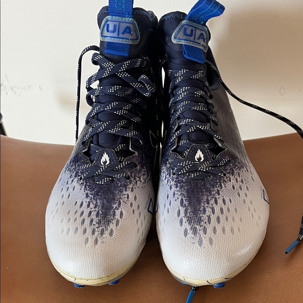 Under Armour Blue and White Football Cleats